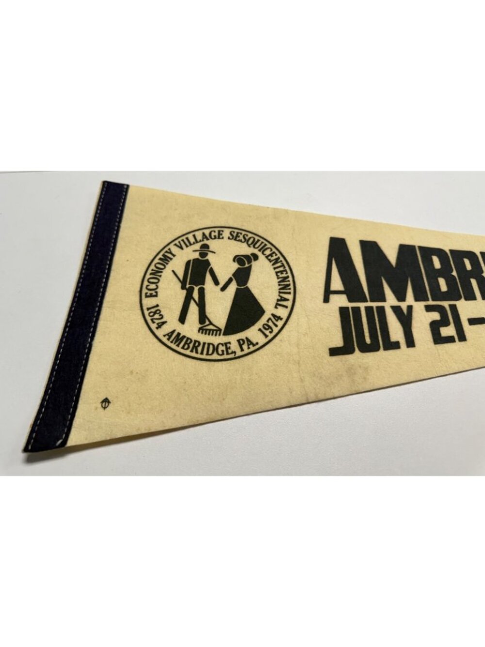 Vintage Ambridge Sesquicentennial July 21-27, 1974 pennant - Picture 2 of 7